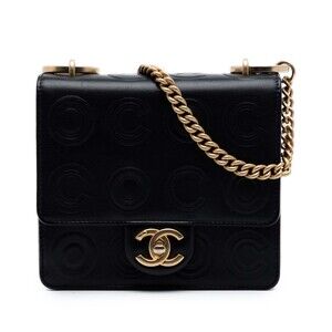 Pre-Loved Chanel Mini Square Calfskin Coco Embossed Flap